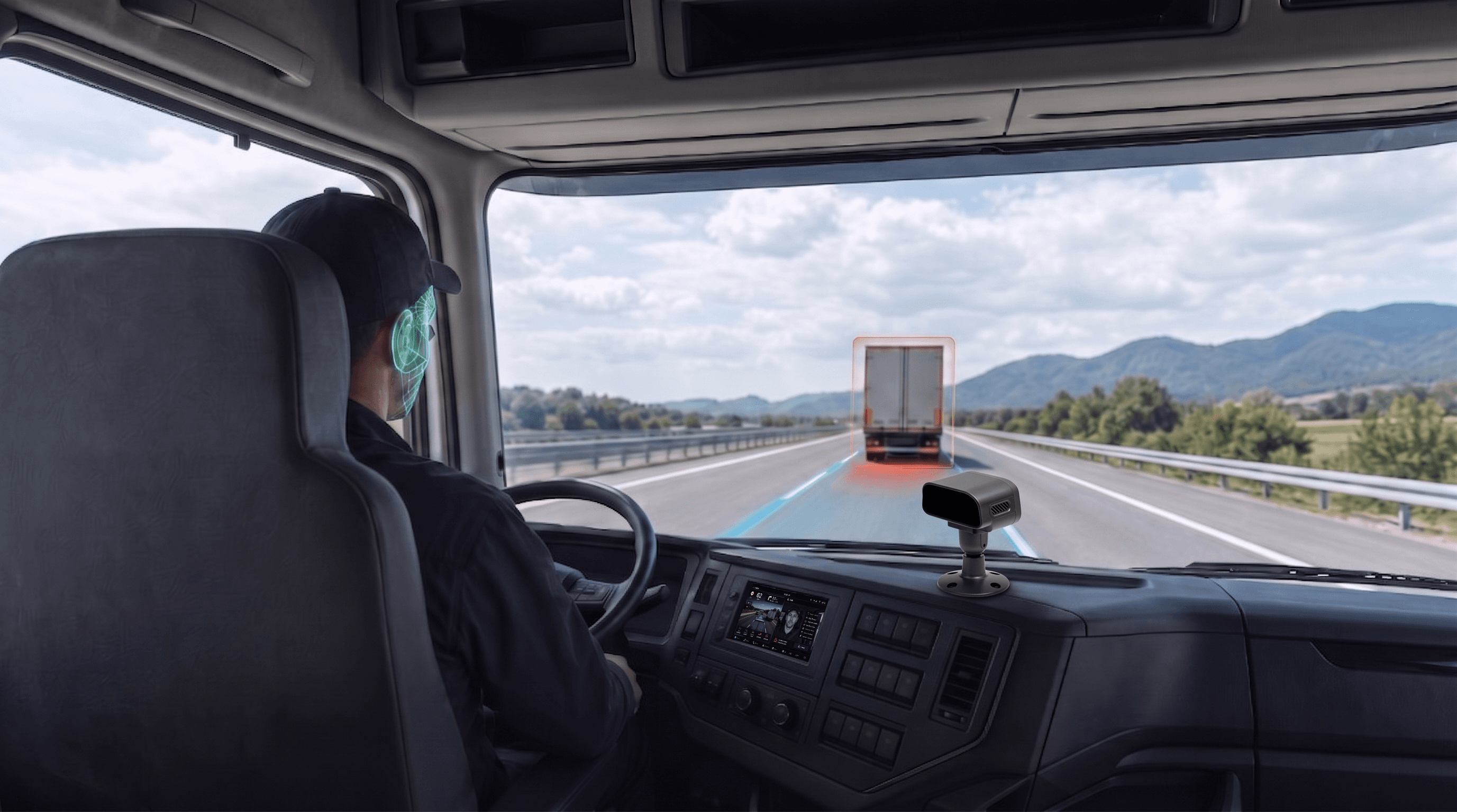 Truck driver safety solution with ADAS and driver monitoring workflow