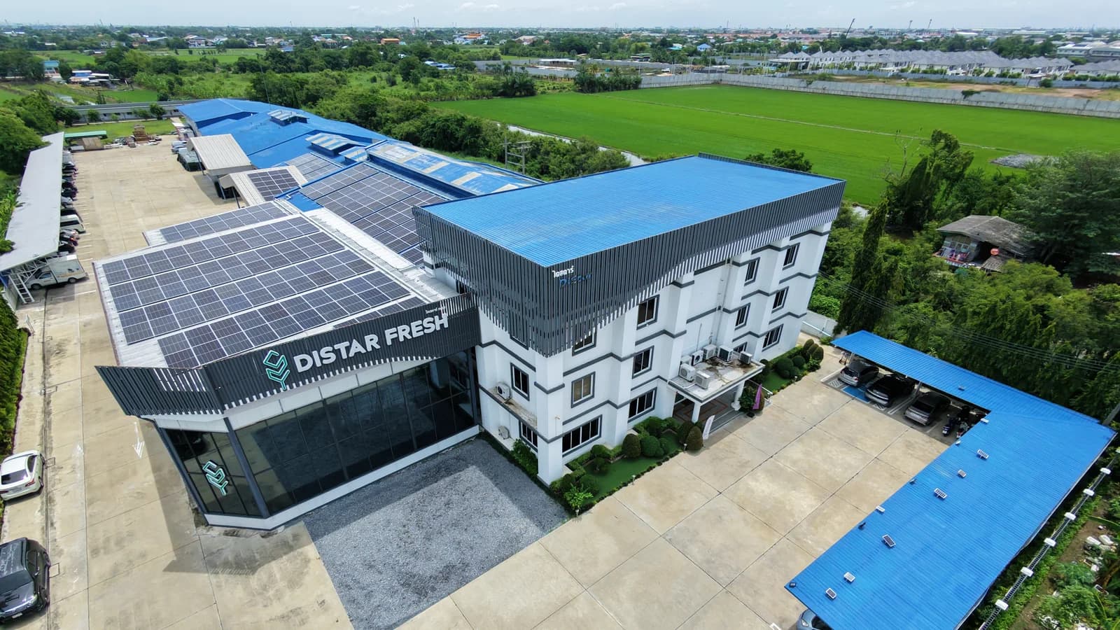 Aerial view of DiStar factory building