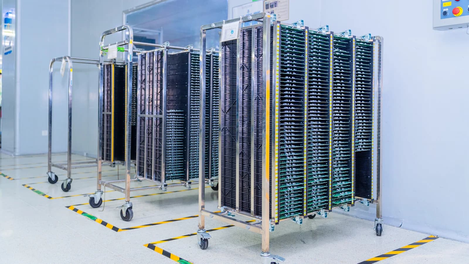 Circuit board storage and production handling racks