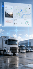 Fleet management software dashboard with reports