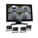 Surround-view safety display for vehicle camera monitoring
