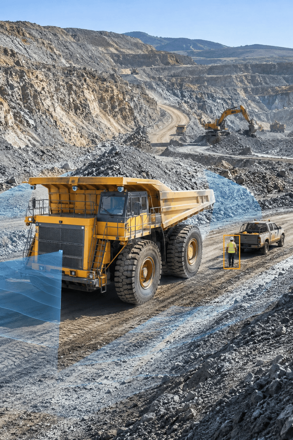 Mining haul truck and heavy equipment safety scenario