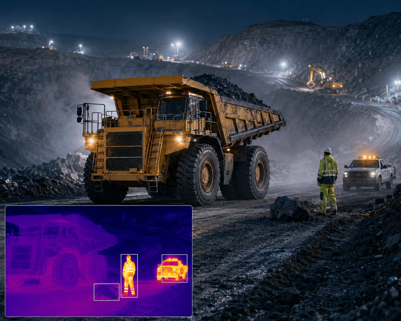 Mining thermal imaging safety application